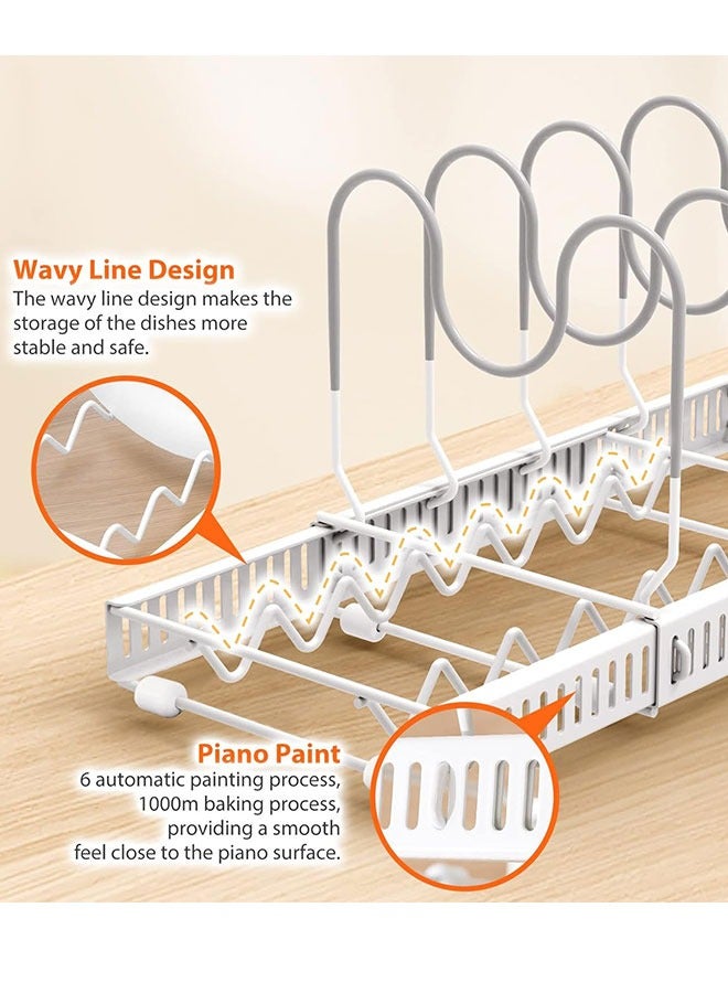 Golden Pot Rack Organizer,Expandable Pan Rack 10 Tier Pot and Pan Organizer Rack for Cabinet,Adjustable Compartments Pot Lid Holders Kitchen Storage Organizer for Heavy Pots Pans and Cookware - Image 5