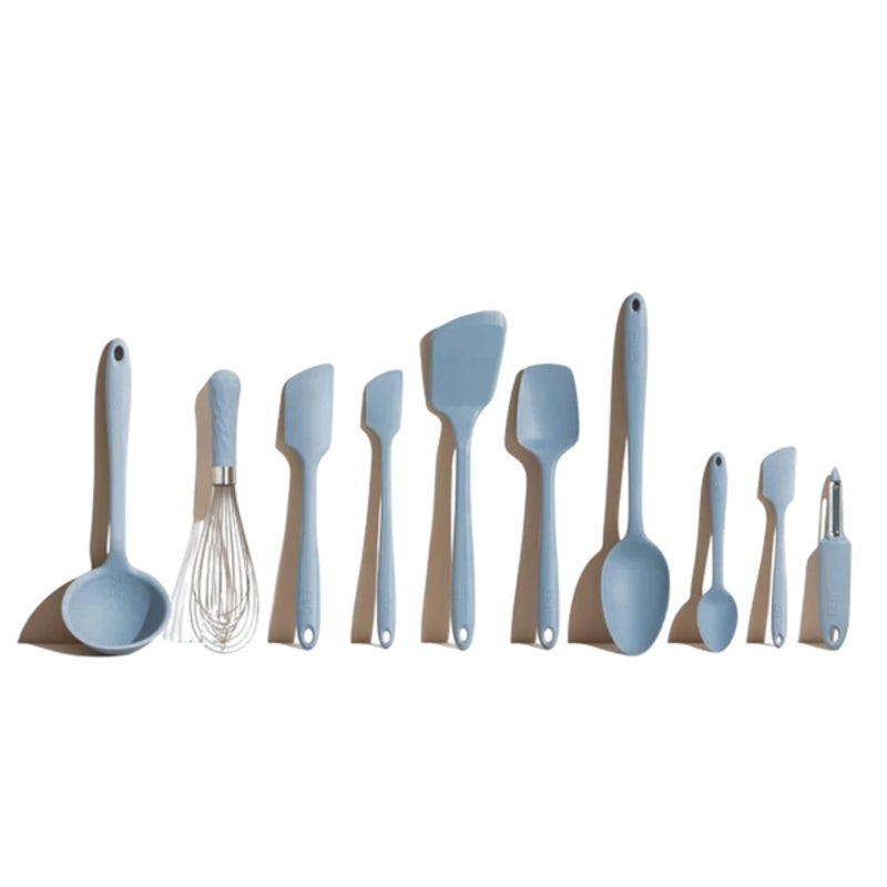 GIR: Get It Right 10-Piece Spatula Set & Silicone Utensils for Kitchen - Slate - Heat Resistant to 425Â°F - Dishwasher Friendly - Includes Ladle, Whisk, Potato Peeler & Kitchen Spoons - Image 1