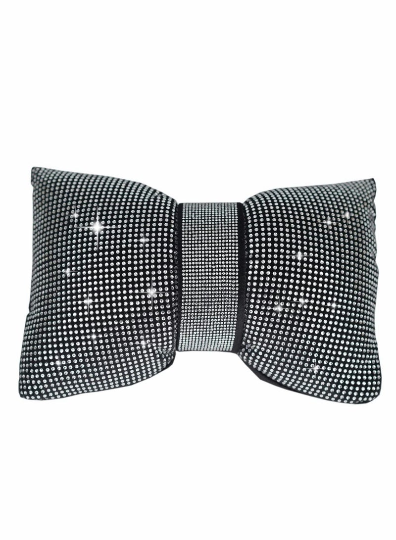 Car Bling Pillow, Rhinestones Bowknot Headrest Pillow - Image 1