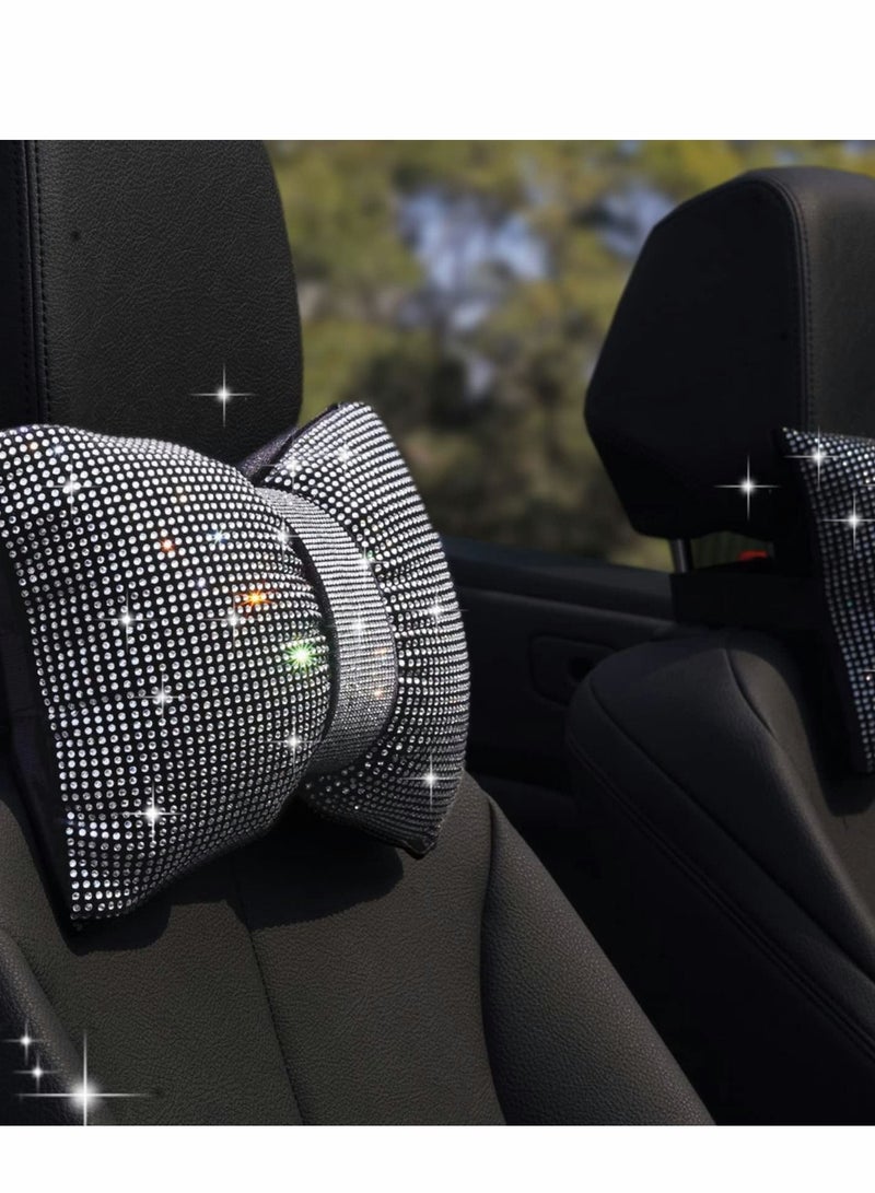 Car Bling Pillow, Rhinestones Bowknot Headrest Pillow - Image 2
