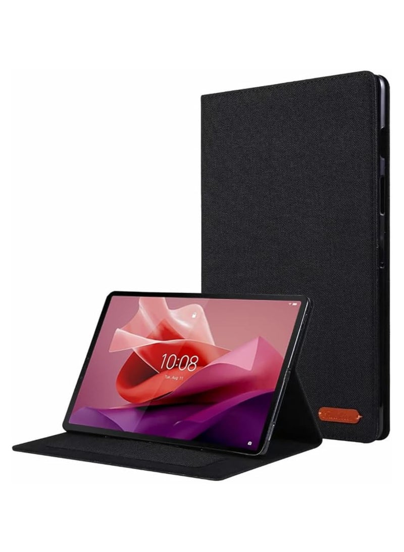 عام غطاء حماية لهاتف Lenovo Tab P12 12.7 بوصة (موديل 2023 TB-370FU/TB-371FC)، مصنوع من TPU، مزود بحافة حماية وقاعدة قابلة للطي، ويتميز بوظيفة الاستيقاظ التلقائي عند فتحه والنوم التلقائي عند إغلاقه. - Image 1