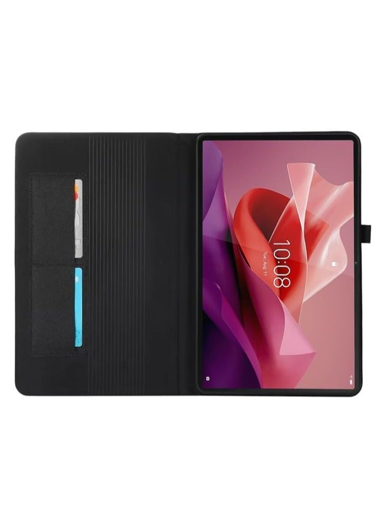 عام غطاء حماية لهاتف Lenovo Tab P12 12.7 بوصة (موديل 2023 TB-370FU/TB-371FC)، مصنوع من TPU، مزود بحافة حماية وقاعدة قابلة للطي، ويتميز بوظيفة الاستيقاظ التلقائي عند فتحه والنوم التلقائي عند إغلاقه. - Image 2