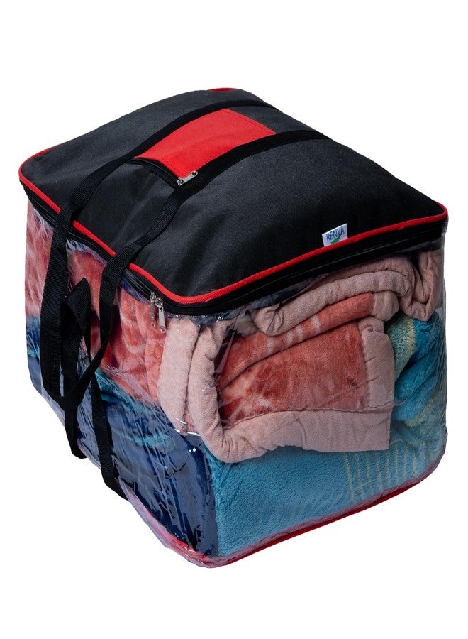 RENVA Underbed Storage Bags | Large Capacity Foldable Storage Containers with Clear Window & Reinforced Handles | 70L Organizer for Blankets, Comforters, Bedding & Clothes (English, 1 pc) - Image 1