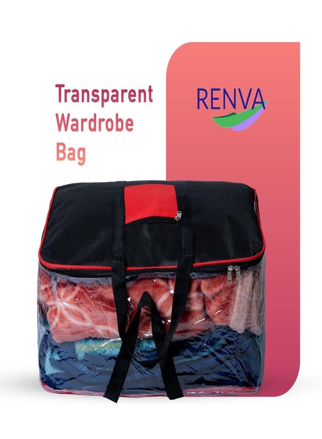 RENVA Underbed Storage Bags | Large Capacity Foldable Storage Containers with Clear Window & Reinforced Handles | 70L Organizer for Blankets, Comforters, Bedding & Clothes (English, 1 pc) - Image 3
