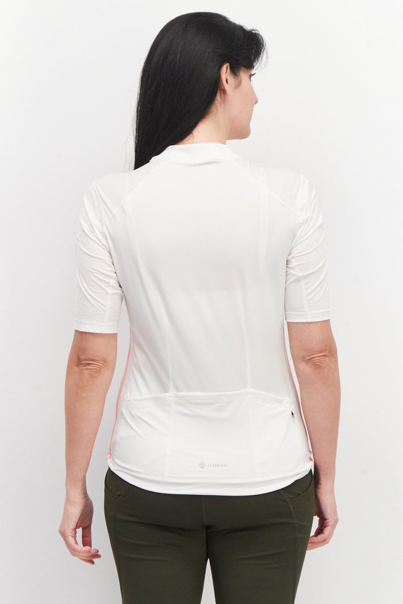 Adidas Women Sportwear Fit Brand Logo Jersey Top, White Combo - Image 3