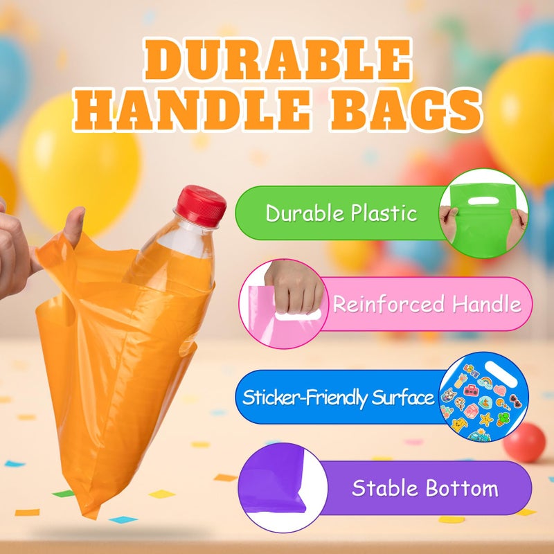 Anznku 100 Pcs Multicolor Party Favor Bags  Plastic Goodie Bags For Birthday  Wedding  Baby Shower  Halloween  Christmas  Small Gift Bags For Candy  Treats  Favors & Crafts (15X20 Cm) - Image 4