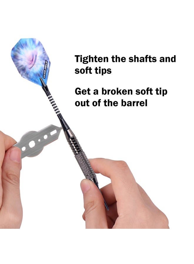 win.max Darts Plastic Tip - Soft Tip Darts Set - 12 Pcs 18 Gram with 100 Extra Dart Tips 12 Flights Flight Protectors and Wrench for Electronic Dart Board - Image 5