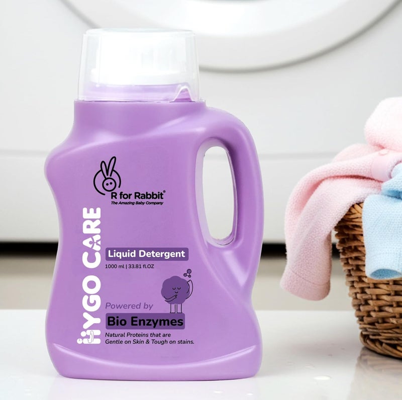 R for Rabbit Hygocare 1000ml Baby Laundry Liquid Detergent Powered by Bio Enzymes - Image 1