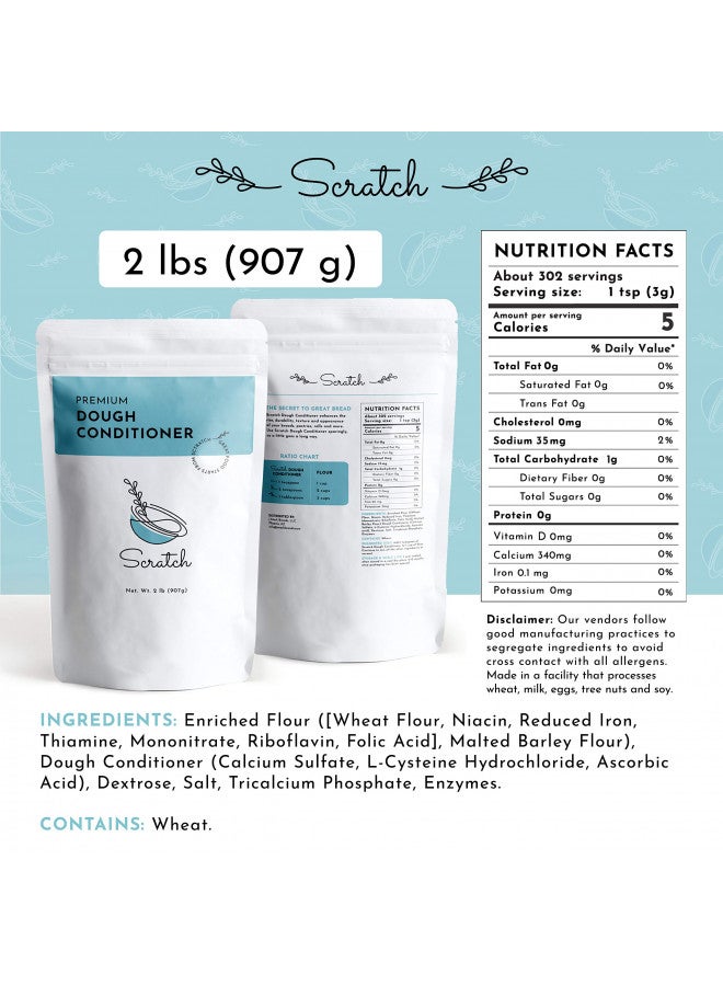 Scratch Scratch Premium Dough Conditioner - (2 LB) All Grain Bread Improver For Making Dough - Dough Enhancer for Bread to Improve Texture and Longer Lasting Bread 