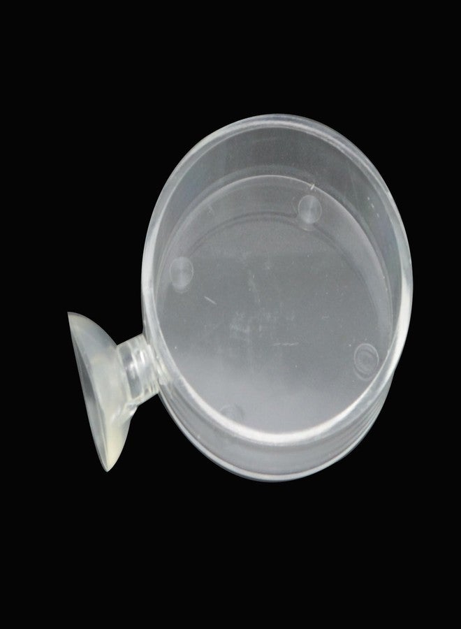 JCBIZ Transparent Feeding Bowl Acrylic Round Hollow Bowl 6.5cm with Suction Cup Feed Tray Tray for Aquarium Fish and Shrimp Adjustment - Image 1