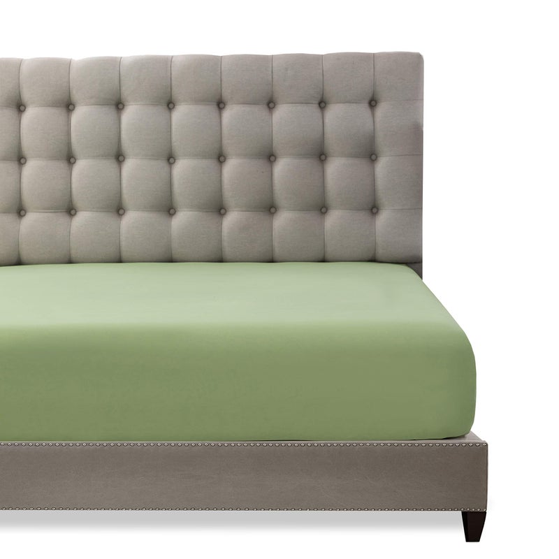Toodou Hotel Luxury Fitted Bottom SheetComfortable and Durable Fitted SheetsThe Mattress Covers are Made of Premium Fabric and Have Great BreathabilityDouble Size 14 DeepSage Green