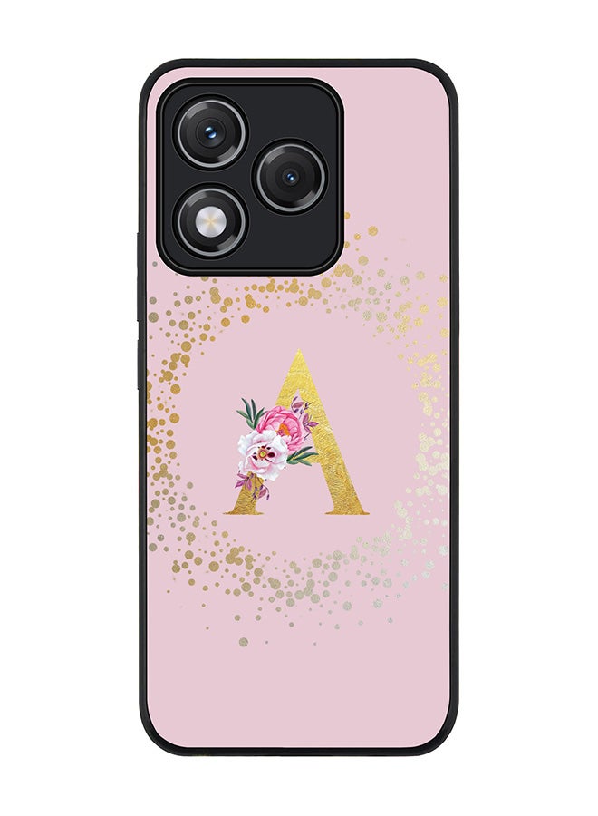 Stylizedd For Honor 400 Lite Case,Slim fit Camera Protection, Shockproof Thin Phone cover  - Custom Monogram Floral - A  (Pink )