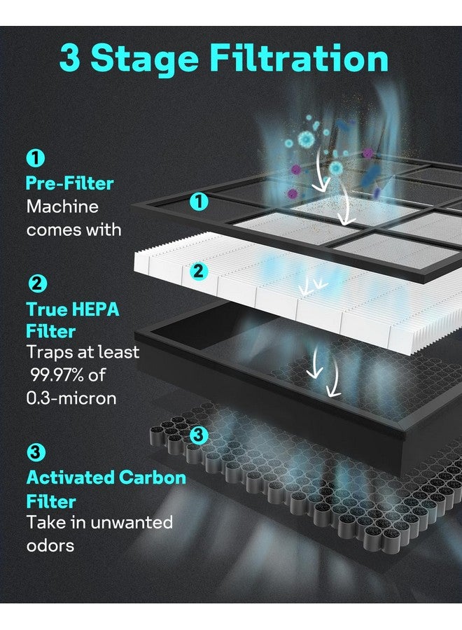 Leemone Leemone Vital 200S Replacement Filter Compatible with LEVOIT Vital 200S-P Air Purifier, H13 True HEPA High-Efficiency Activated Carbon, Vital 200S-RF (LRF-V201-WUS), White, 2 Pack  - Image 3