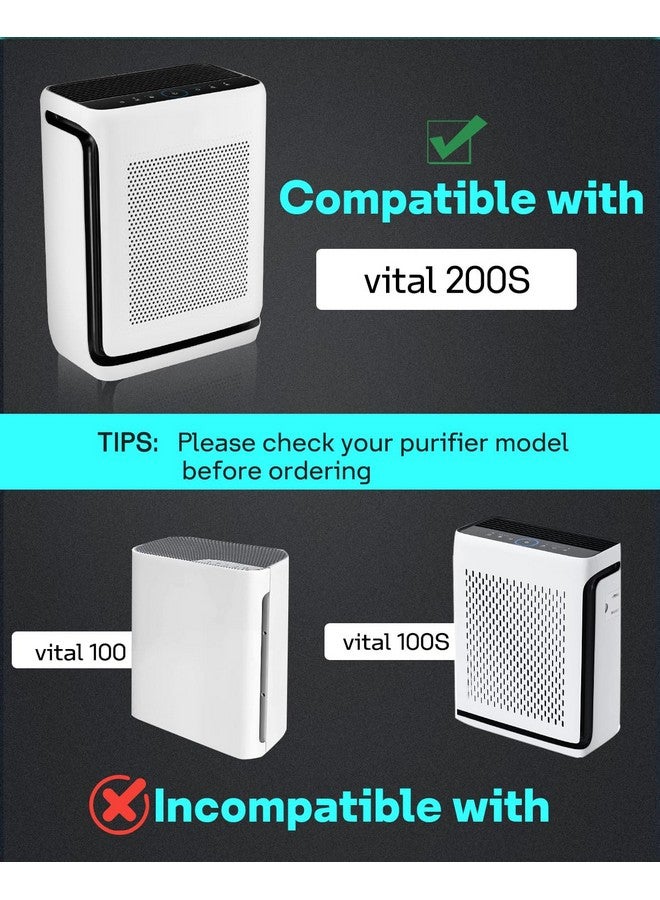 Leemone Leemone Vital 200S Replacement Filter Compatible with LEVOIT Vital 200S-P Air Purifier, H13 True HEPA High-Efficiency Activated Carbon, Vital 200S-RF (LRF-V201-WUS), White, 2 Pack  - Image 2