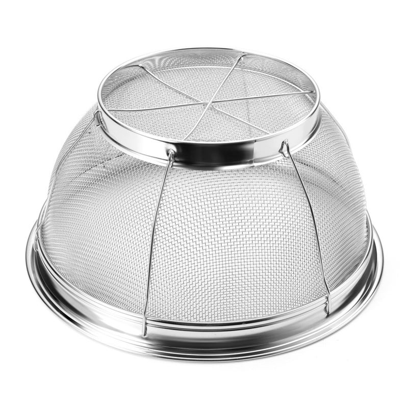 DOPMEP Fine Mesh Strainer for Kitchen, 4 Quart Stainless Steel Colander Bowl for Pasta, Rice, Fruit, Metal Net Baskets with Resting Base - Strain, Drain, Rinse - Image 4