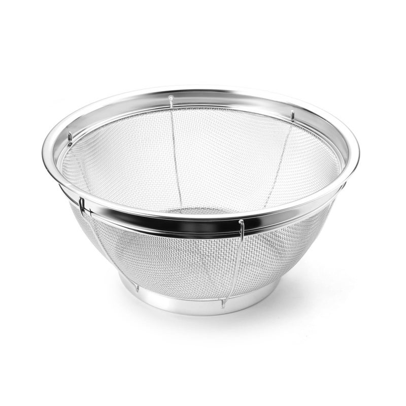 DOPMEP Fine Mesh Strainer for Kitchen, 4 Quart Stainless Steel Colander Bowl for Pasta, Rice, Fruit, Metal Net Baskets with Resting Base - Strain, Drain, Rinse - Image 1