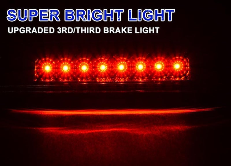 PIT66 LED 3rd Brake Light Compatible with Toyota Tacoma 1995-2015 Third Brake Light Lamp Signal Stop Cargo Black Housing Clear Lens - Image 5