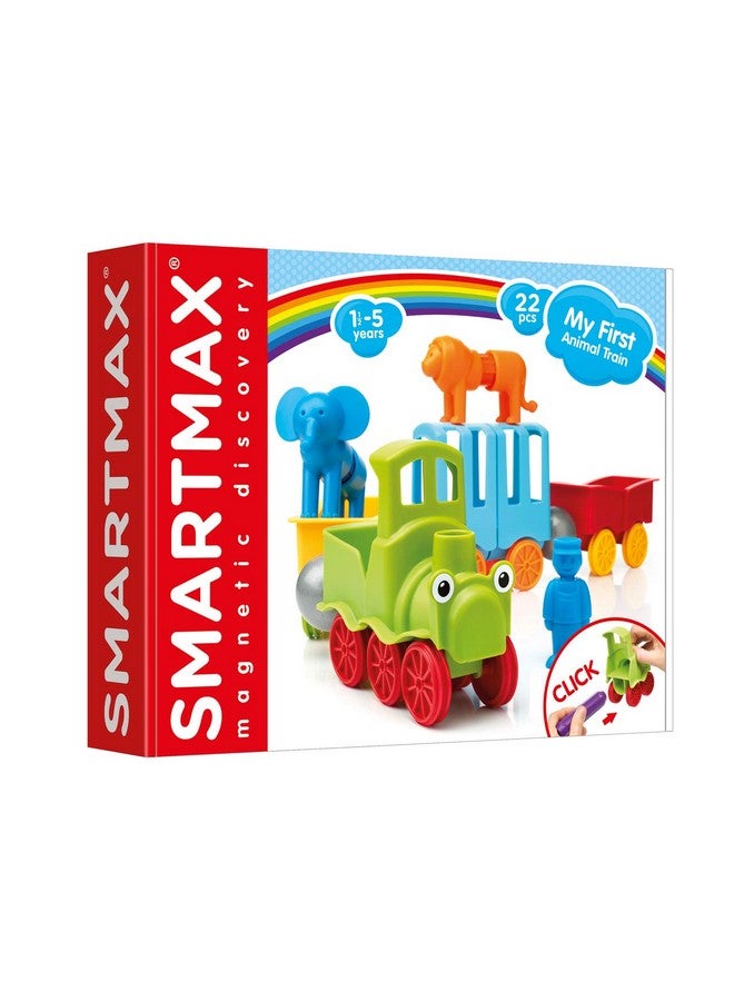 SmartMax SmartMax My First Animal Train STEM Magnetic Discovery Play Set with Moving Train and Soft Animals for Ages 1-5  - Image 3