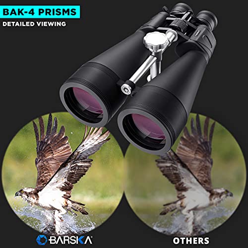 BARSKA Gladiator 25-125x80 Zoom Binoculars (Green Lens, Braced-in Tripod Adapter) , Black - Image 5