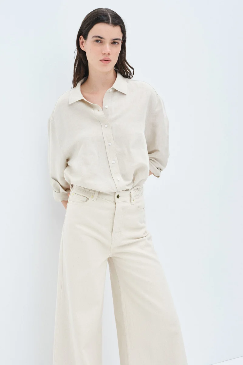 H&M MAMA Before & After Linen-blend shirt