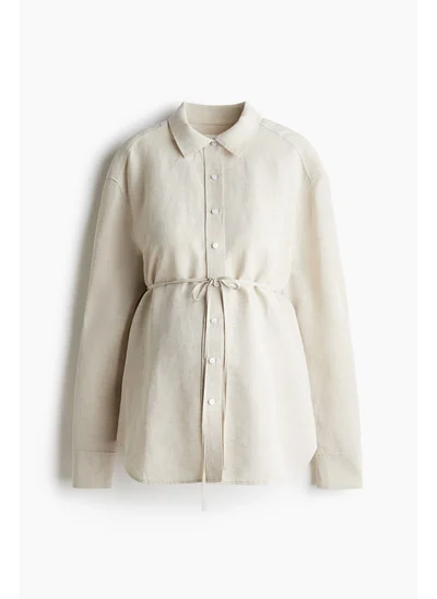 H&M MAMA Before & After Linen-blend shirt