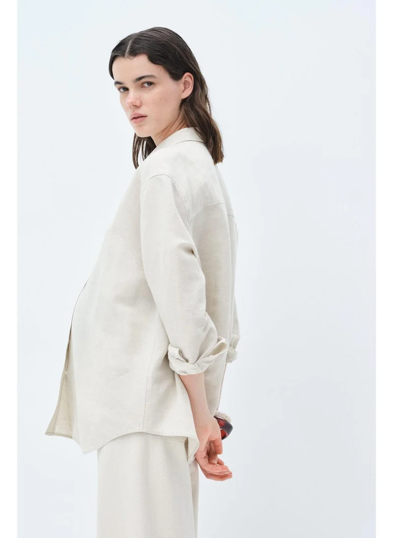 H&M MAMA Before & After Linen-blend shirt