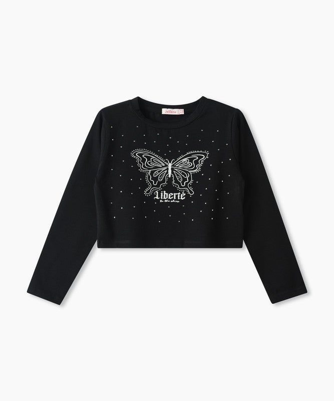 JELLIENE GIRLS CROP TOP MAKE YOUR LITTLE ONE LOOK EXTRA ADORABLE WITH THIS GRAPHIC - Image 1