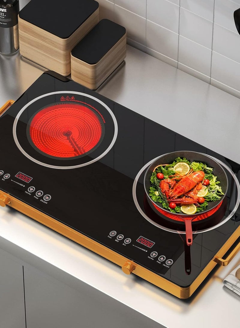 Silver Crest New Intelligent Electric Ceramic Stove, Double Burner Infrared Cooker Hot Plates, Electric Ceramic Oven SC-7032 for All Pots - Image 2