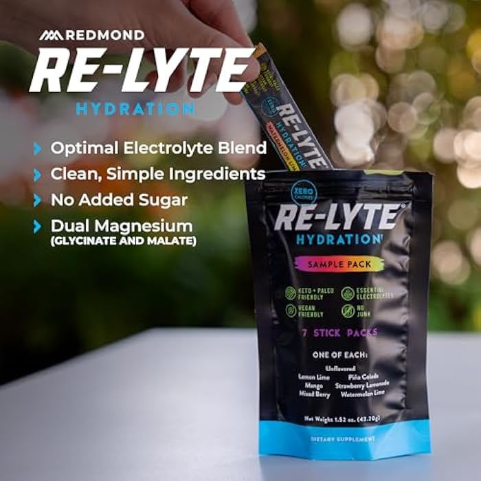 REDMOND Re-Lyte Hydration Electrolyte Powder Drink Mix Variety (7 Stick Packs) - Image 5