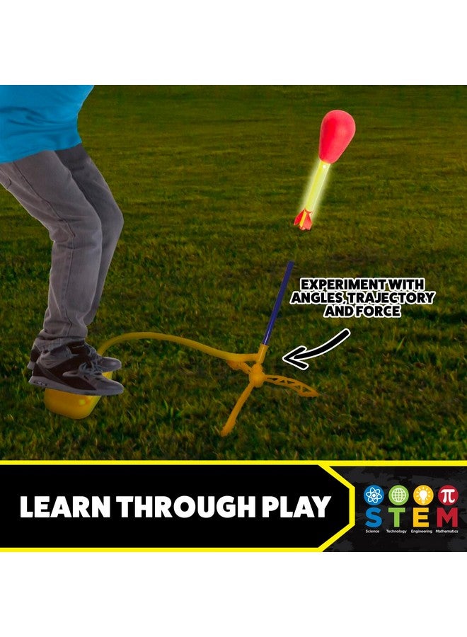 Stomp Rocket Stomp Rocket Ultra LED Rocket Launcher for Kids, 4 LED Foam Tipped Rockets - Fun Backyard & Outdoor Kids Toys Gifts for Boys & Girls - Toy Foam Blaster Set - Multi-Player Adjustable Launch Stand  - Image 4