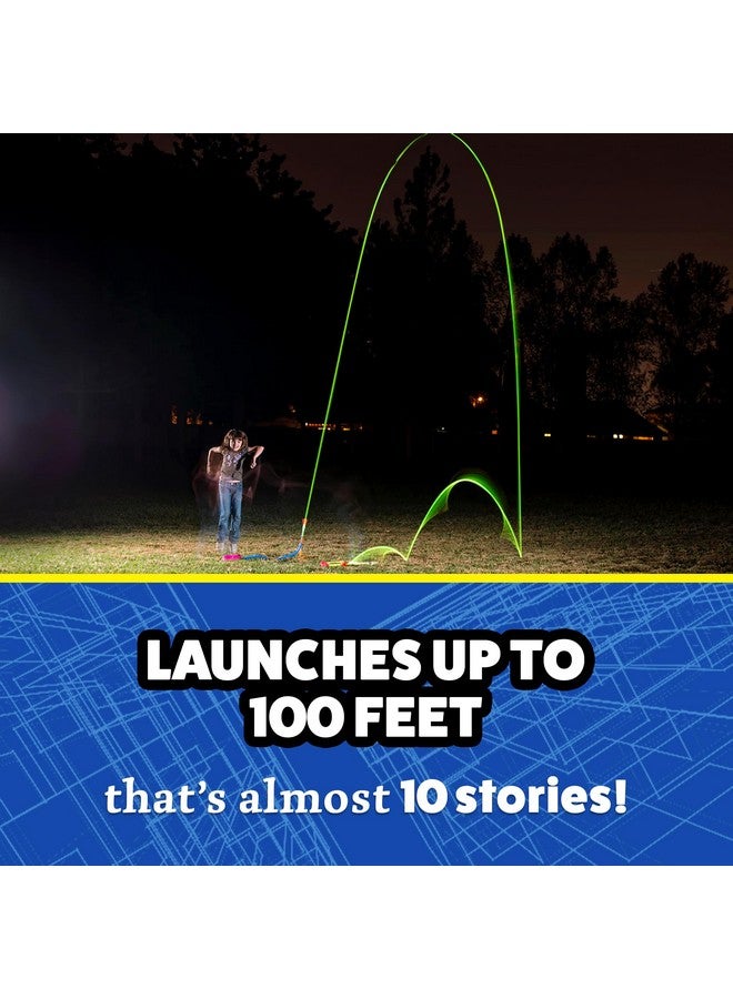 Stomp Rocket Stomp Rocket Ultra LED Rocket Launcher for Kids, 4 LED Foam Tipped Rockets - Fun Backyard & Outdoor Kids Toys Gifts for Boys & Girls - Toy Foam Blaster Set - Multi-Player Adjustable Launch Stand  - Image 3