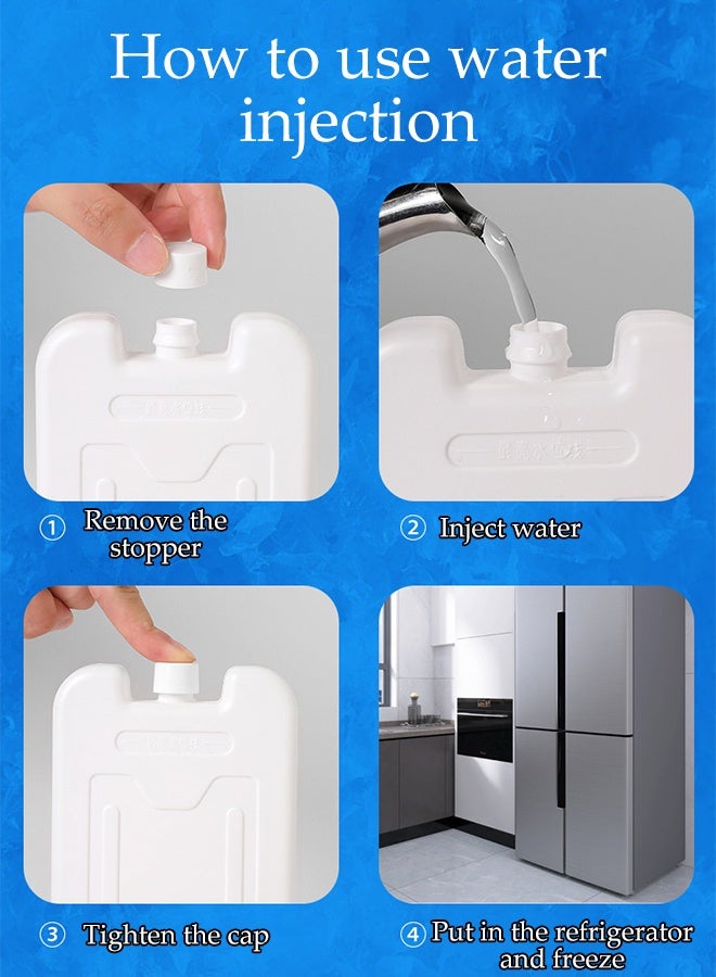 DUNISO 4 Pcs Ice Packs for Lunch Box，Reusable Ice Boxes，Cooler Bag For Keeping Food Fresh,Cooler Slim Freezer Packs,Lightweight Design for Easy Carrying(White and Blue) - Image 5