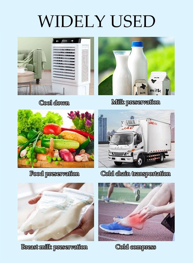 DUNISO 4 Pcs Ice Packs for Lunch Box，Reusable Ice Boxes，Cooler Bag For Keeping Food Fresh,Cooler Slim Freezer Packs,Lightweight Design for Easy Carrying(White and Blue) - Image 3