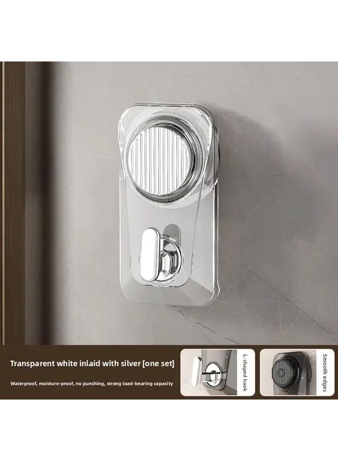Square Transparent Suction Cup Hook No Drill Installation Removable Bathroom Wall Organizer - Image 1