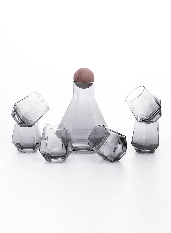 Shuer Pack Of 7 Glass Water Bottle Set Clear 1.2Liters  - Image 3