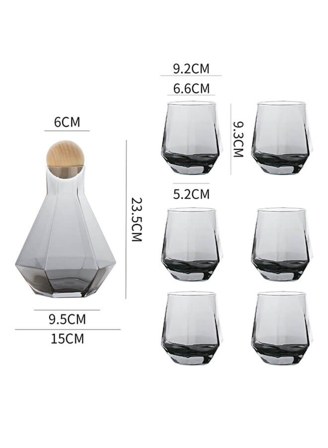 Shuer Pack Of 7 Glass Water Bottle Set Clear 1.2Liters  - Image 5