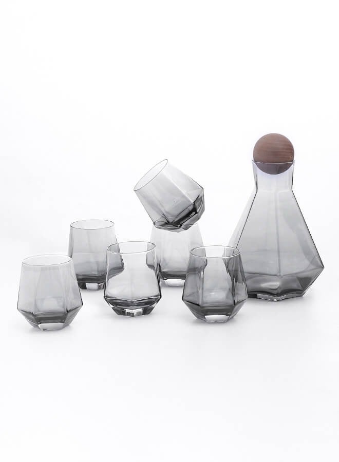Shuer Pack Of 7 Glass Water Bottle Set Clear 1.2Liters  - Image 4