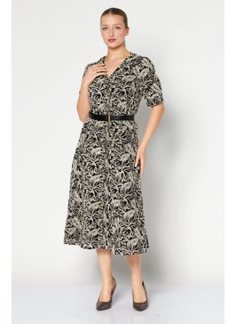 Michael Kors Women Embroidered Midi Casual Dress, Black  - Image 1