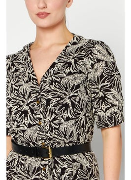 Michael Kors Women Embroidered Midi Casual Dress, Black  - Image 4