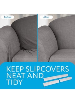 IMPRESA Sofa Slipcover Tucks 7 Pieces Slipcover Grips For Sofa Essential Slipcover Stays To Keep Sofa Covers In Place Fit Most Sofas & Armchairs Great For Pet Owners 3 Pieces 13” Long & 4 Pieces 7” Long  - Image 3