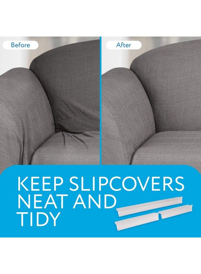 IMPRESA Sofa Slipcover Tucks 7 Pieces Slipcover Grips For Sofa Essential Slipcover Stays To Keep Sofa Covers In Place Fit Most Sofas & Armchairs Great For Pet Owners 3 Pieces 13” Long & 4 Pieces 7” Long - Image 3