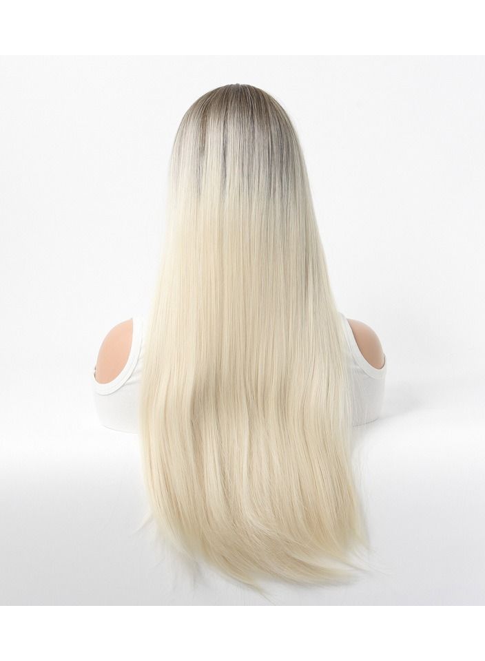 Estelle Long Straight Hair Female Milk Blonde Wigs Full Head Covers Light Blonde - Image 4
