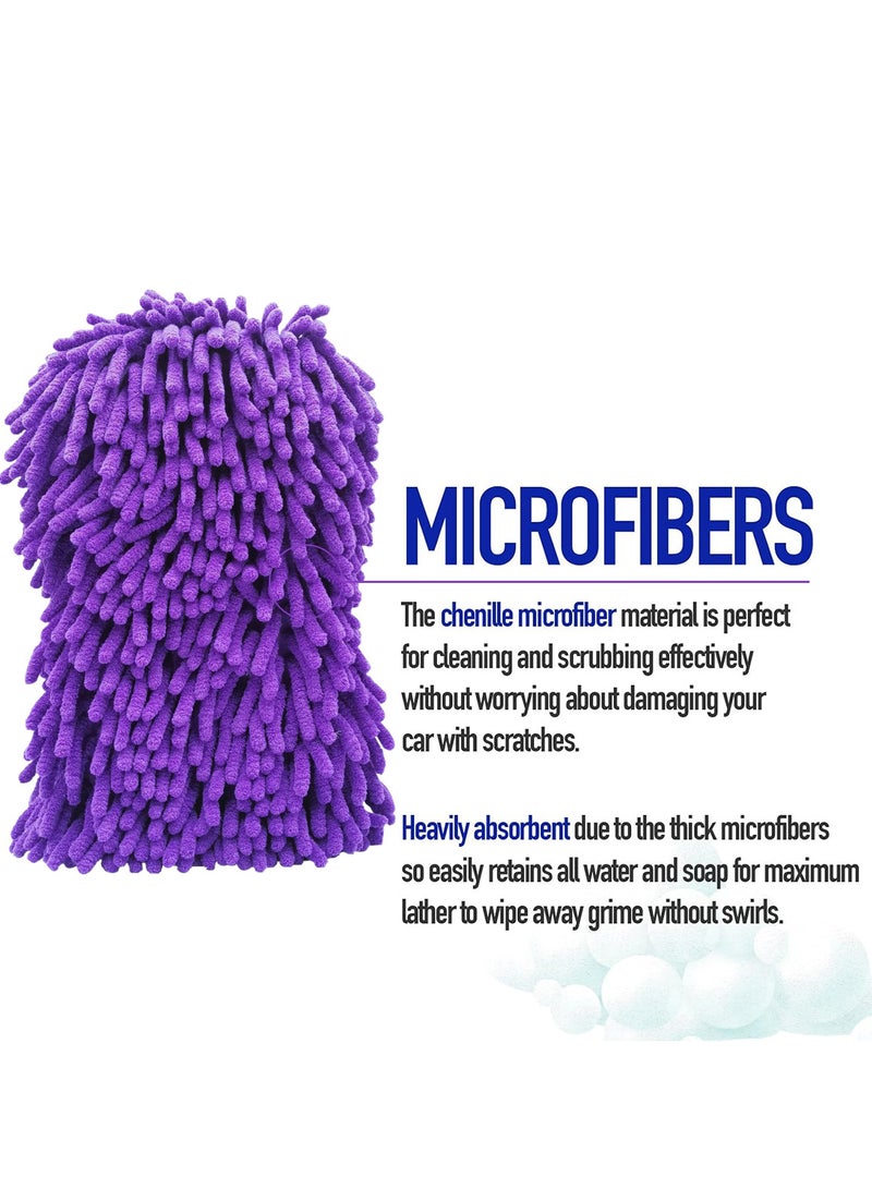 FAJ 2-in-1 Microfiber Car Wash Pad , Chenille Sponge for Car Cleaning and Drying 800G003 - Image 3