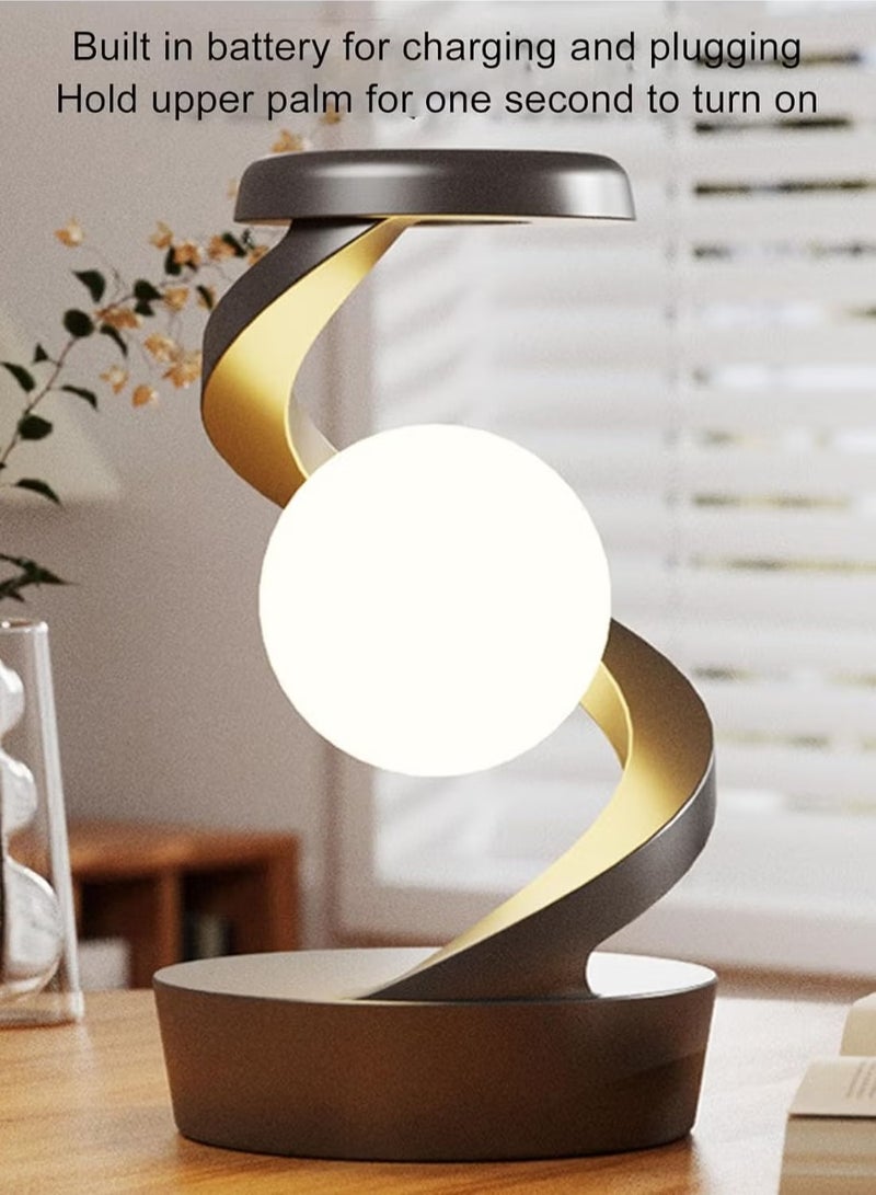 ELTRAZONE Modern Spiral Bedside Lamp, Innovative 3D Visual Levitation Ball LED Table Lamp, Bedside Night Light for Bedroom, Living Room, Office (Gray) – Unique Floating Light with Stylish Design - Image 5