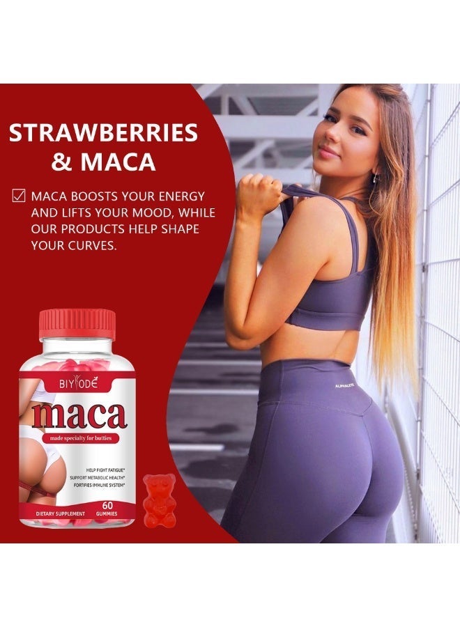 BIYODE Maca Gummies | 60 Gummies | Dietary Supplement for Men & Women | Boosts Energy, Hormone Balance, Stamina, Buttock Lifting & Curves | 100% Natural, Vegan, Allergen-Free - Image 1