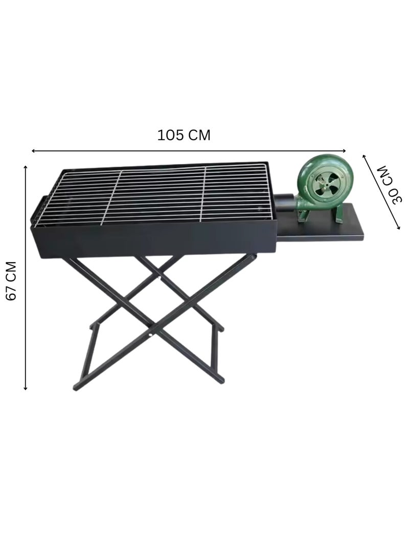 Manful Outdoor Folding Charcoal Barbecue BBQ Grill Portable Camping Table for Grill with Air-Blower  - Image 3