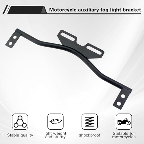 SKTYANTS Motorcycle Light Bracket Bar Driving Spot Fog Passing Turn Signal Light Bracket bar Compatible with Dyna Super Glide Road Honda Suzuki Yamaha Kawasaki(Black) - Image 2
