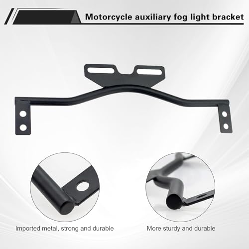SKTYANTS Motorcycle Light Bracket Bar Driving Spot Fog Passing Turn Signal Light Bracket bar Compatible with Dyna Super Glide Road Honda Suzuki Yamaha Kawasaki(Black) - Image 4