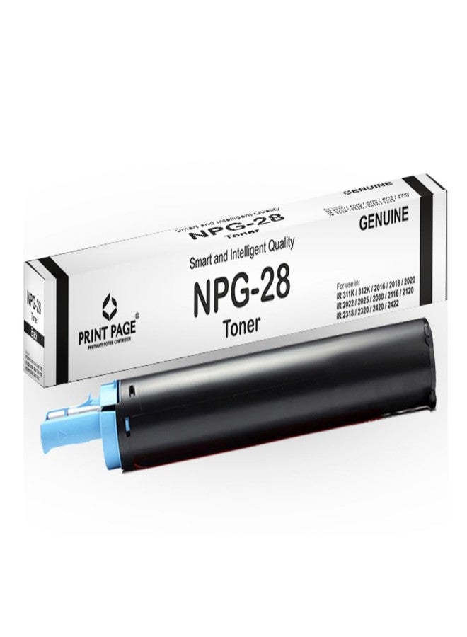 Print Page NPG-28 Toner Cartridge Compatible for Printers iR 311K, 312K, 2016, 2018, 2020, 2022, 2025, 2030, 2116, 2120, 2318, 2320, 2420, 2422 (1 pcs) - Image 1