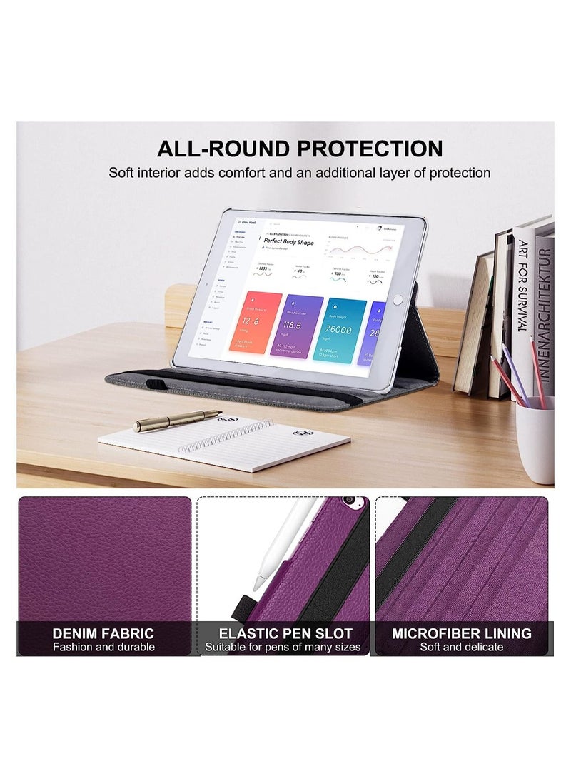 TIGER حافظة iPad 9.7 2018 2017 / iPad Air 2 الجديدة - غطاء حماية بحامل دوار 360 درجة مع خاصية التنبيه التلقائي لجهاز iPad 9.7 بوصة (الجيل السادس، الجيل الخامس) / iPad Air 2/ iPad Air - Image 5